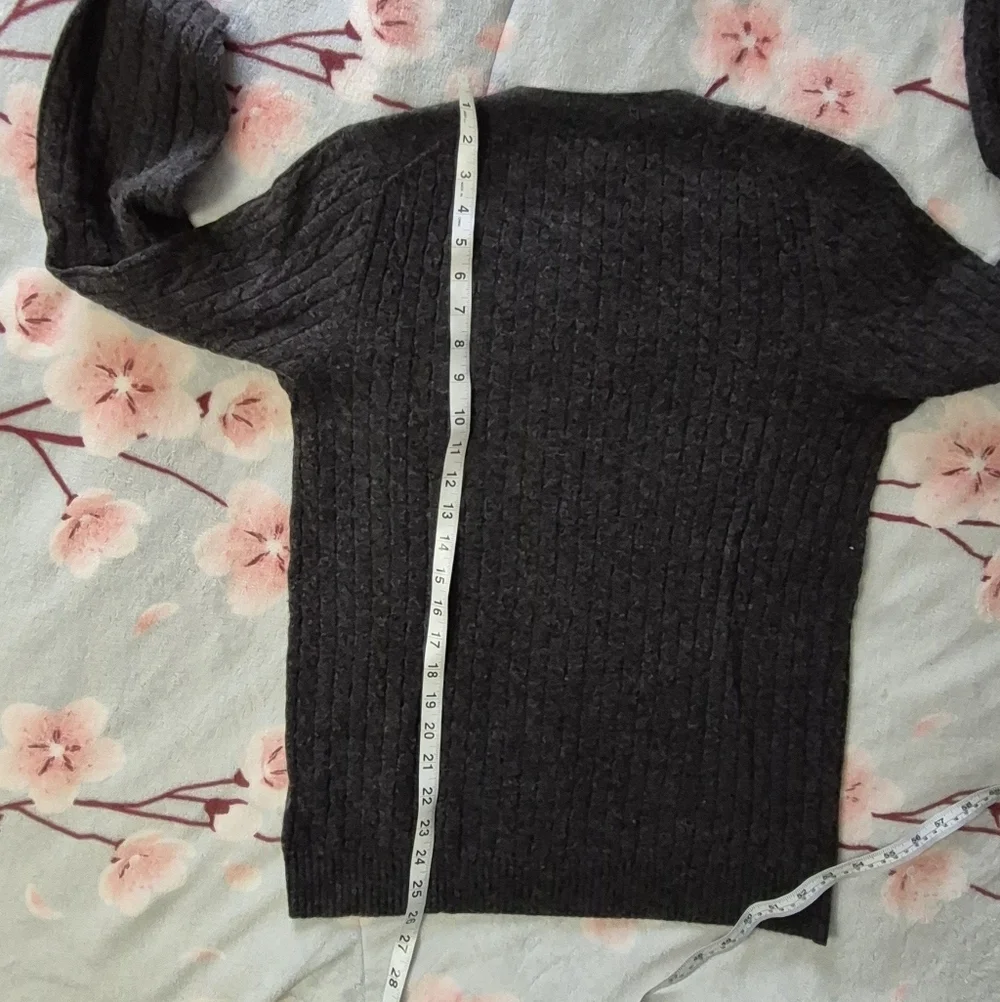 J. Crew Charcoal Cable Knit Sweater